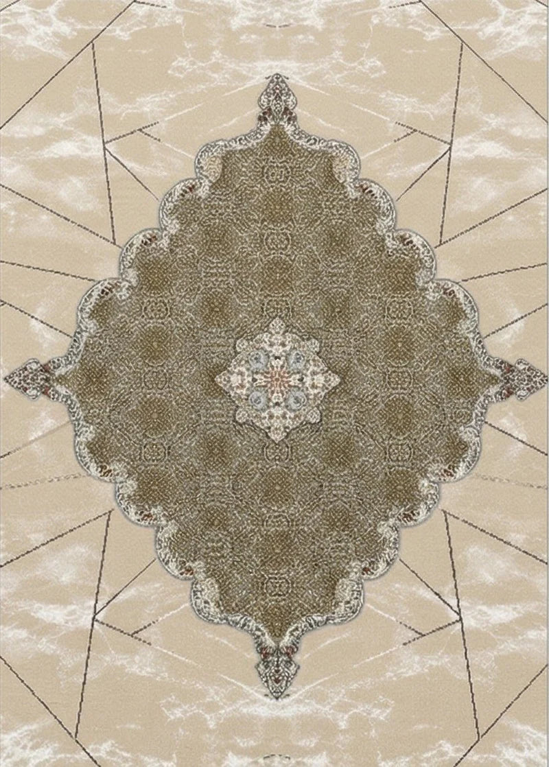 Parnian Beige Traditional Persian Area Rug - corner detail