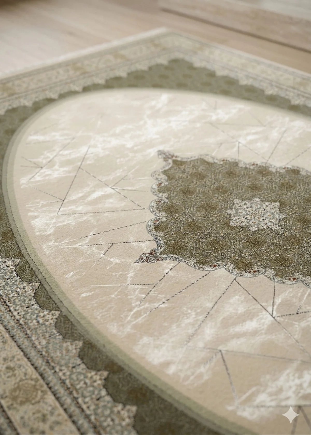 Parnian Beige Traditional Persian Area Rug - weave texture detail