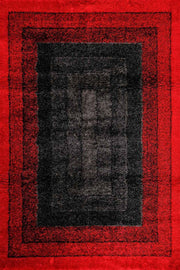 Puffy Style P301F Black / Red Modern Shaggy Area Rug