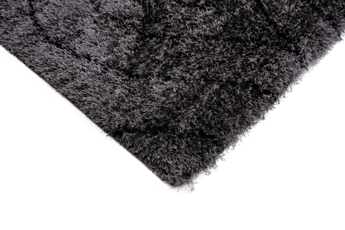 Puffy Style P311E Anthracite / Black Modern Shaggy Area Rug - additional angle - Australian Rugs