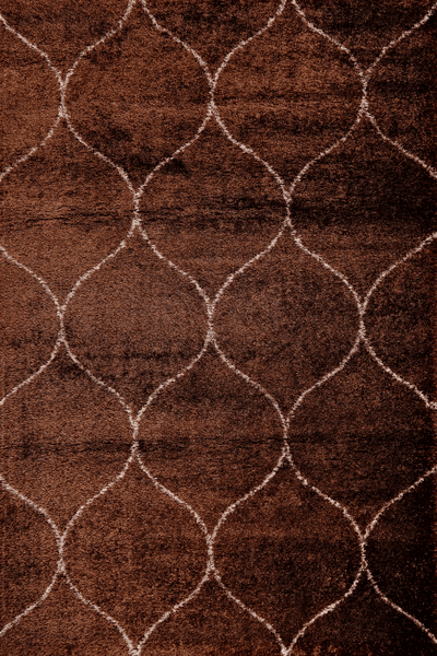 Puffy Style P313A Brown / Vizon Modern Shaggy Area Rug