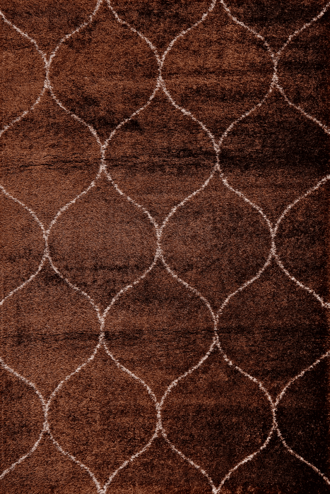 Puffy Style P313A Brown / Vizon Modern Shaggy Area Rug