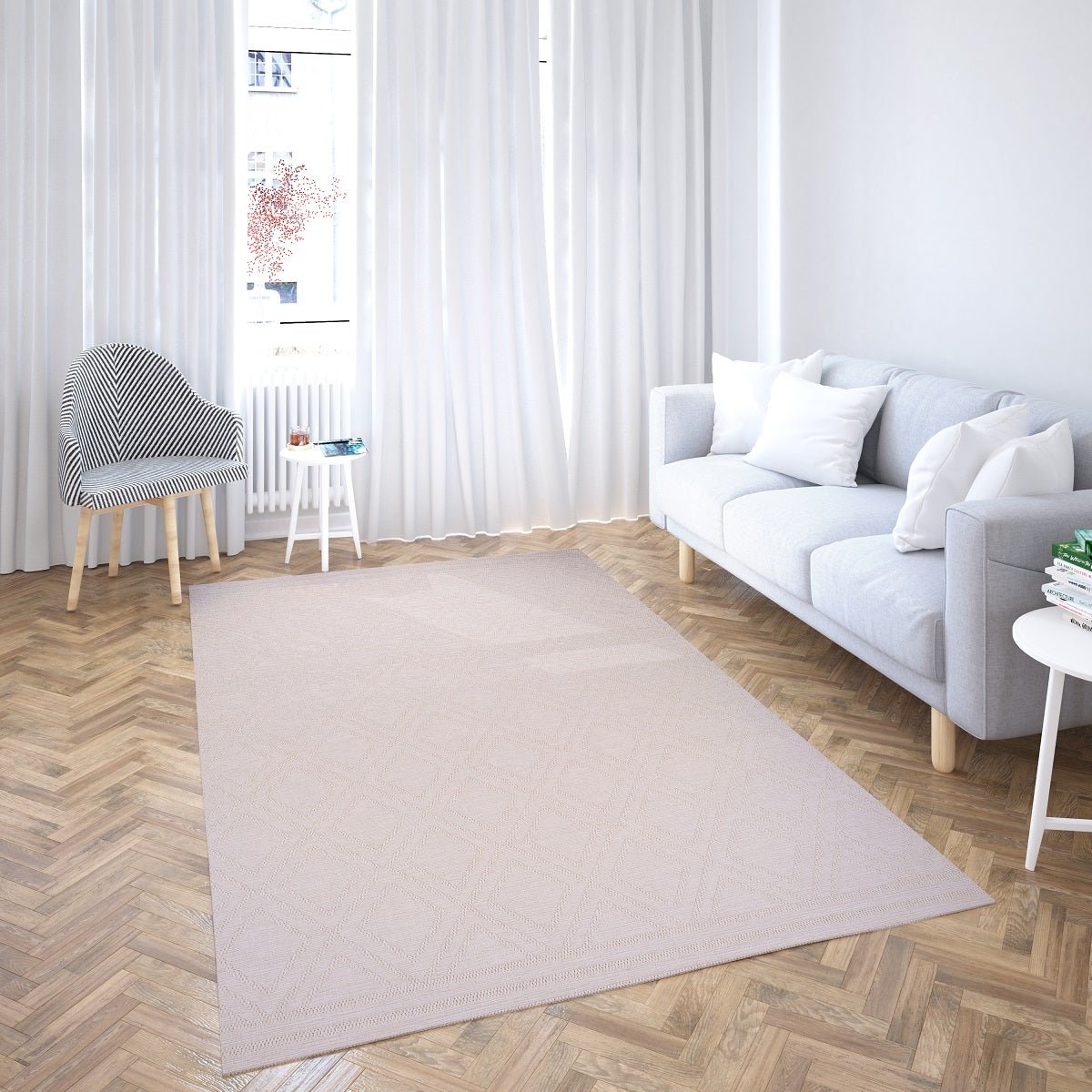 Sandra E7215 Cream Modern Outdoor Rug