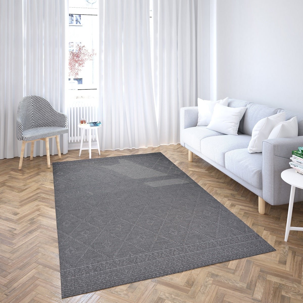 Sandra E7217 D.Grey Modern Outdoor Rug