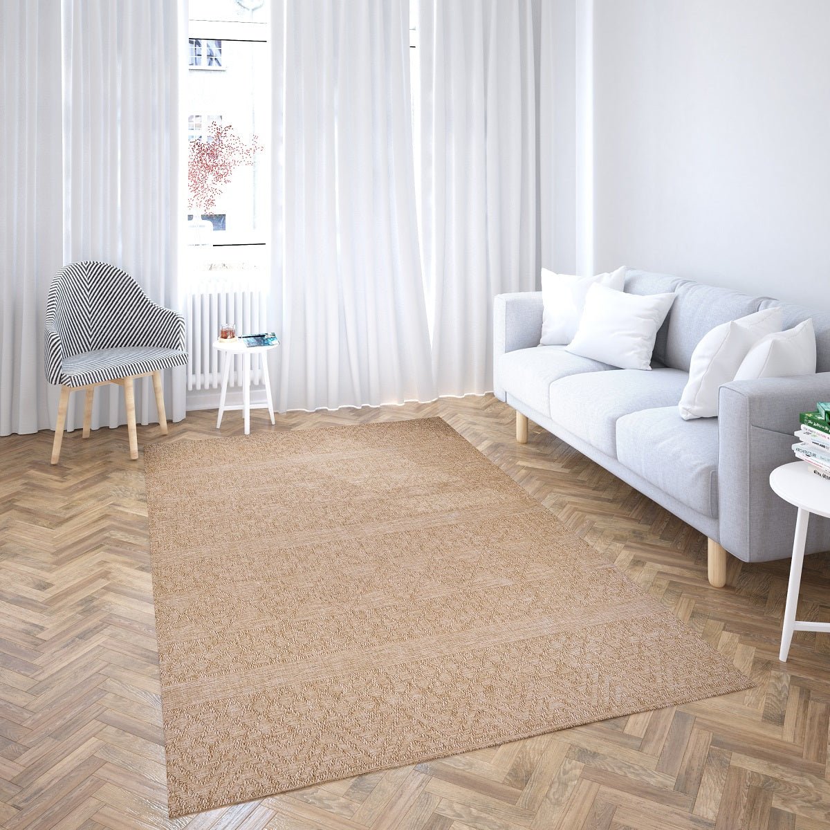 Sandra E7221 Beige Modern Outdoor Rug
