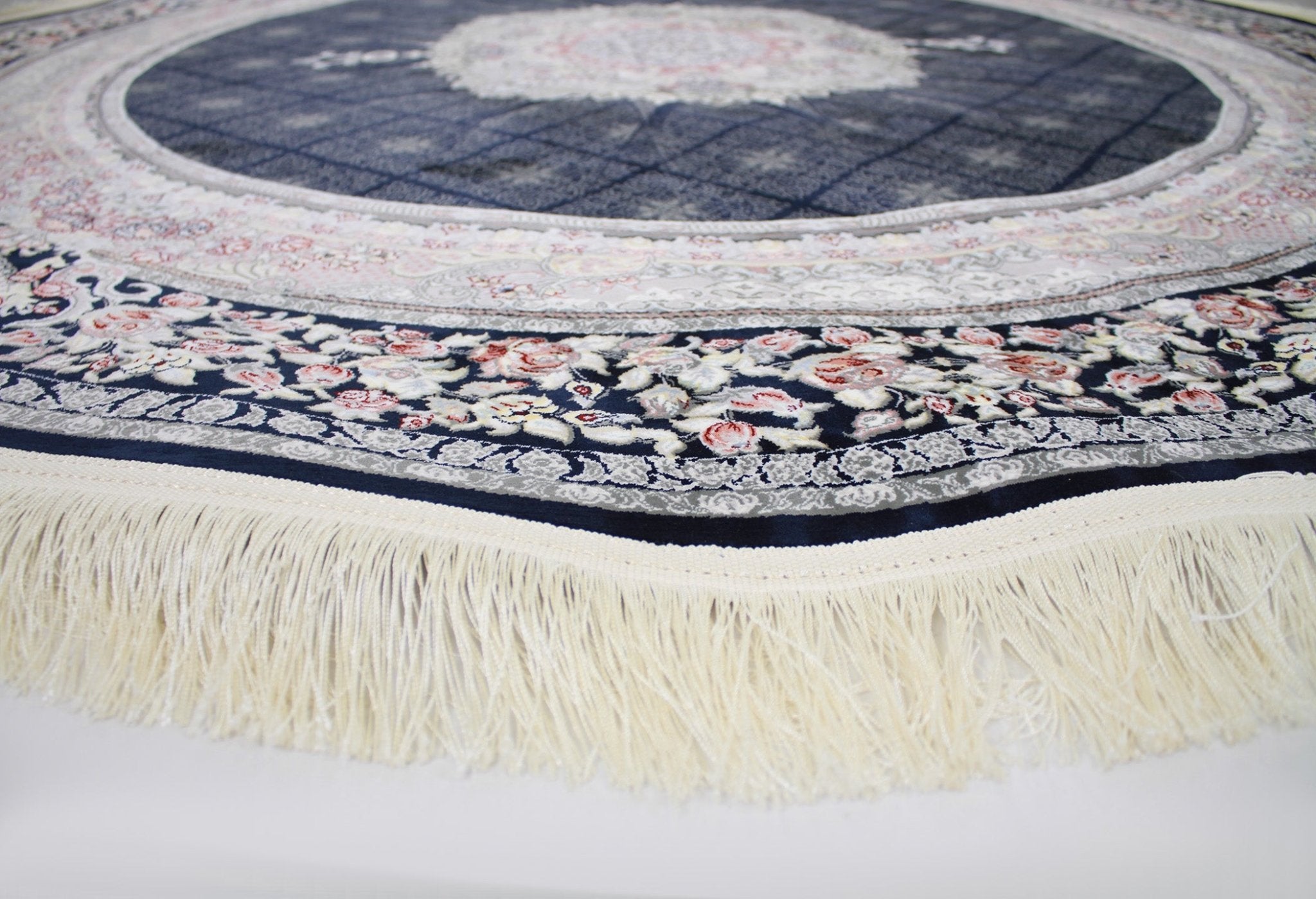 Timche 3184 Dark Blue Round Rug - Australian Rugs