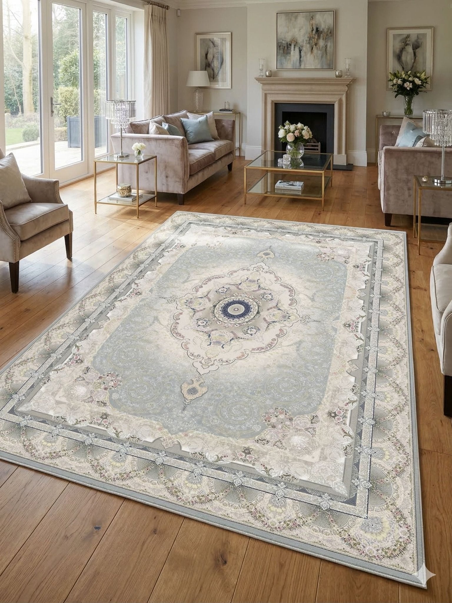 Vila Silver Round Rug - Australian Rugs