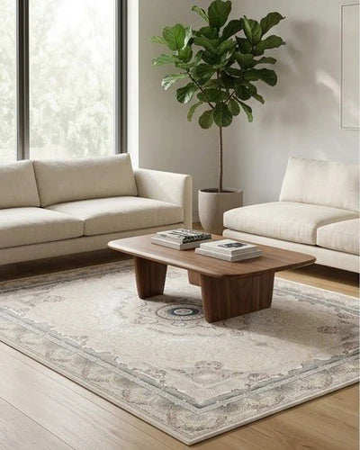 Villa Traditional Persian Area Rug in Beige - additional angle