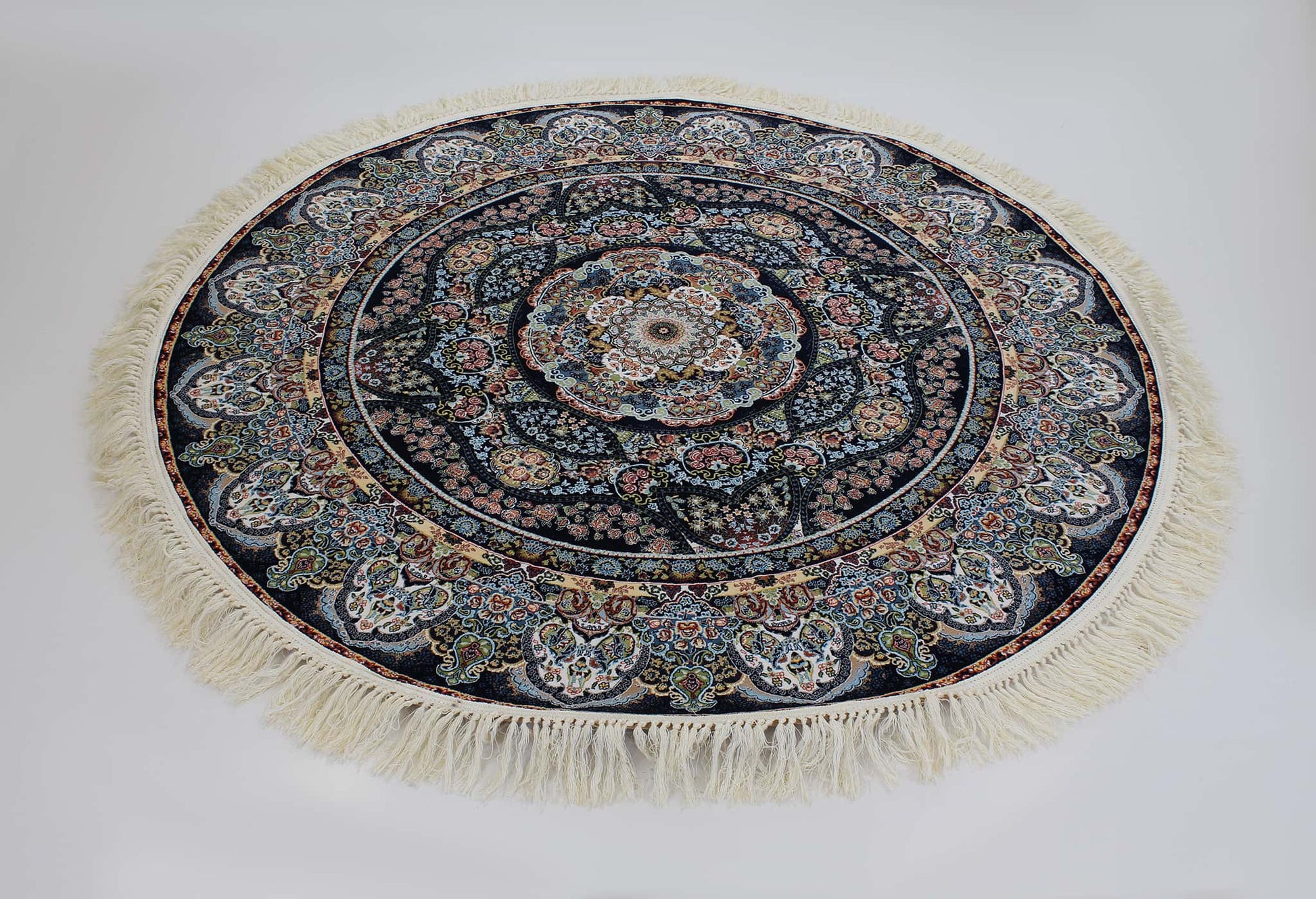 Zartosht 3780 Navy Round Rug - Australian Rugs