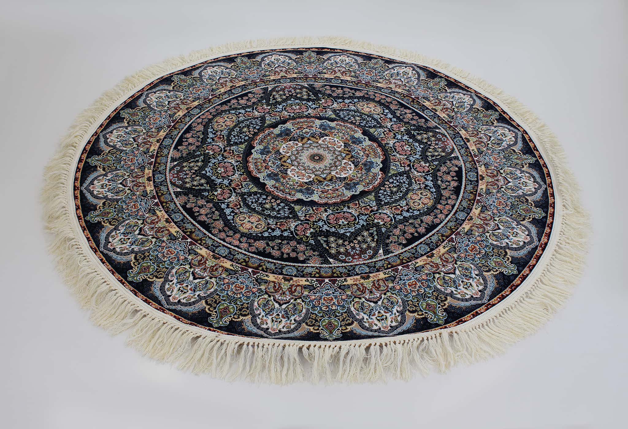Zartosht 3780 Navy Round Rug - Australian Rugs