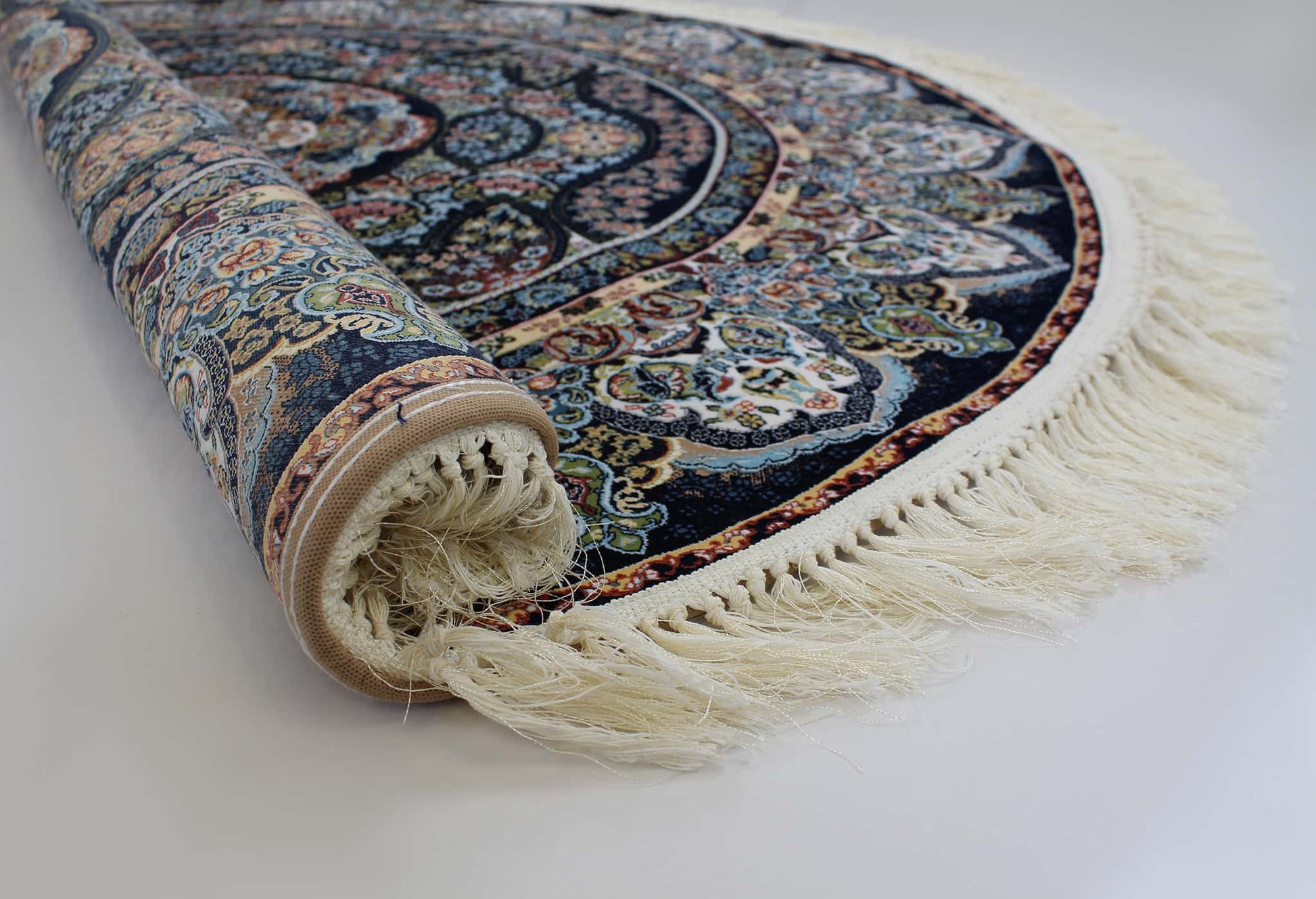 Zartosht 3780 Navy Round Rug - Australian Rugs