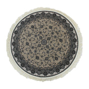 Zartosht 3830 Grey/Black White Round Rug - Australian Rugs