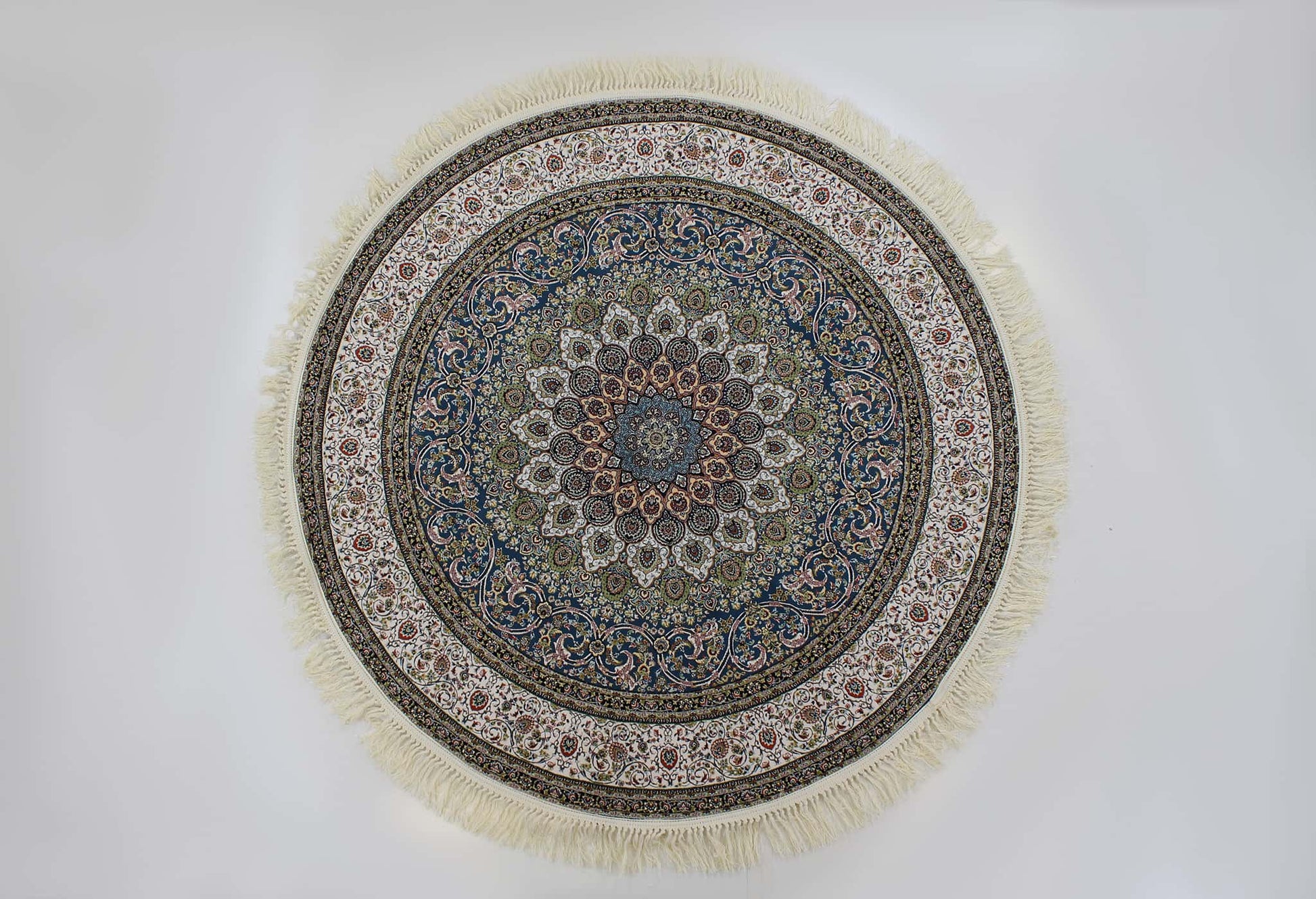 Zartosht 4545 Dark Blue Round Rug - Australian Rugs