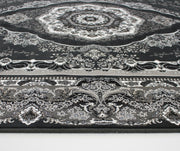 Zartosht 4730 Coal/Black White Round Rug - Australian Rugs