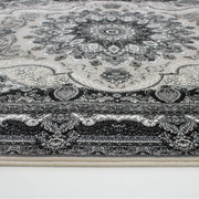 Zartosht 4777 Grey/Black White Round Rug - Australian Rugs