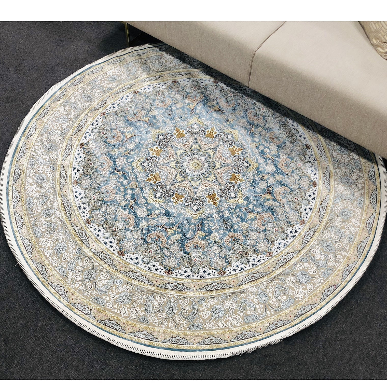 Zartosht 5252 Blue Round Rug - Australian Rugs