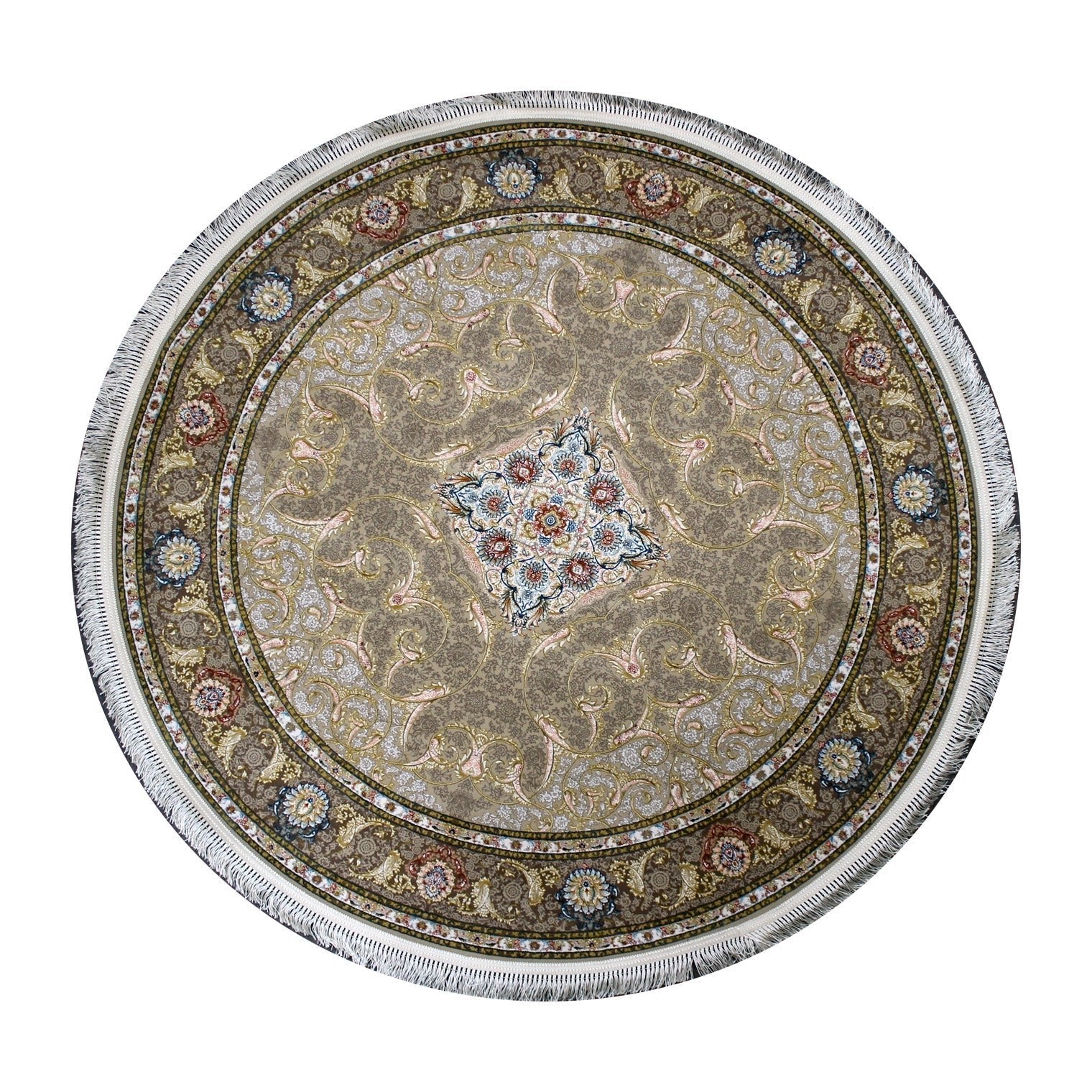 Zartosht 5252 Cream Round Rug - Australian Rugs