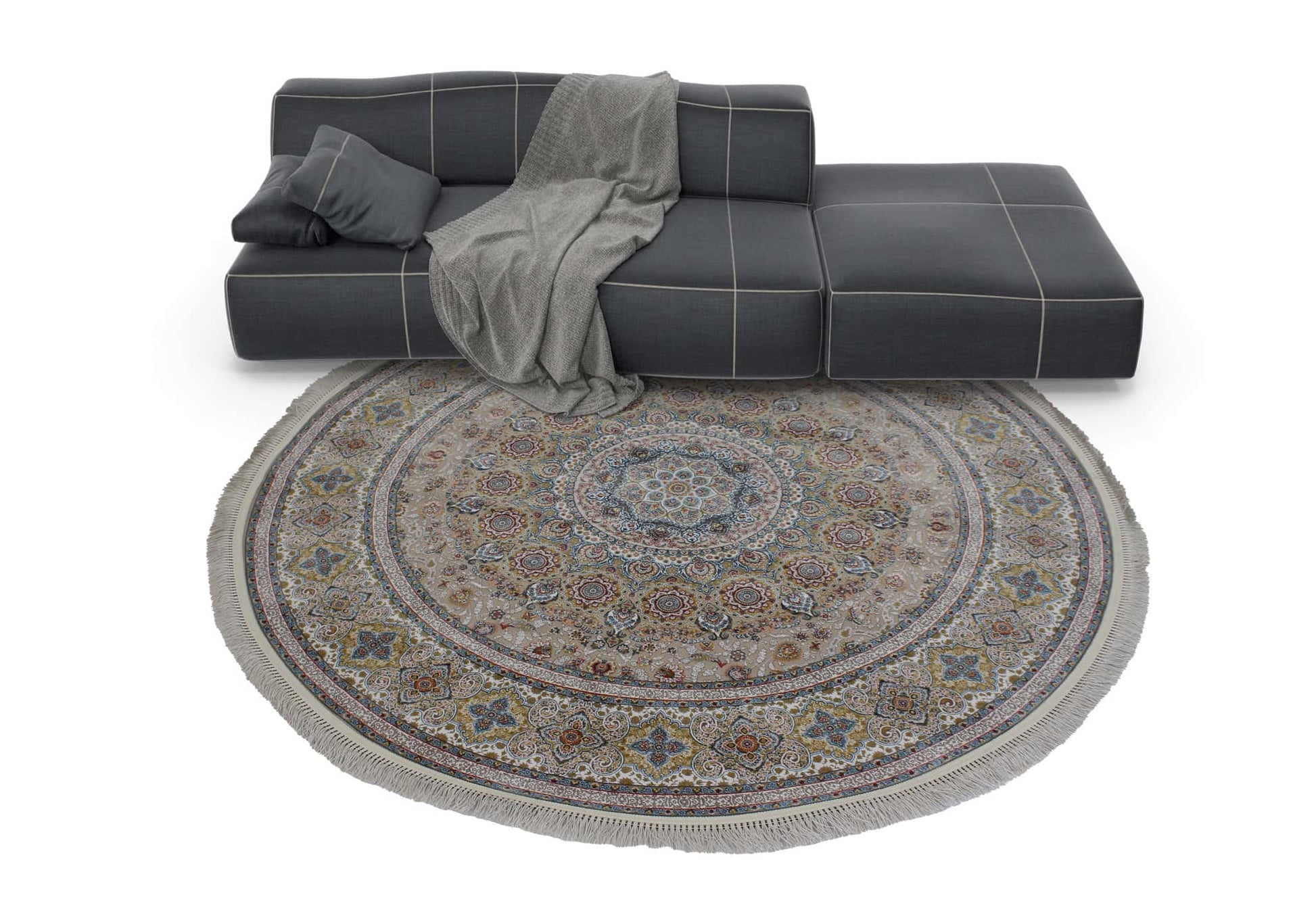 Zartosht 5300 Beige Round Rug - Australian Rugs
