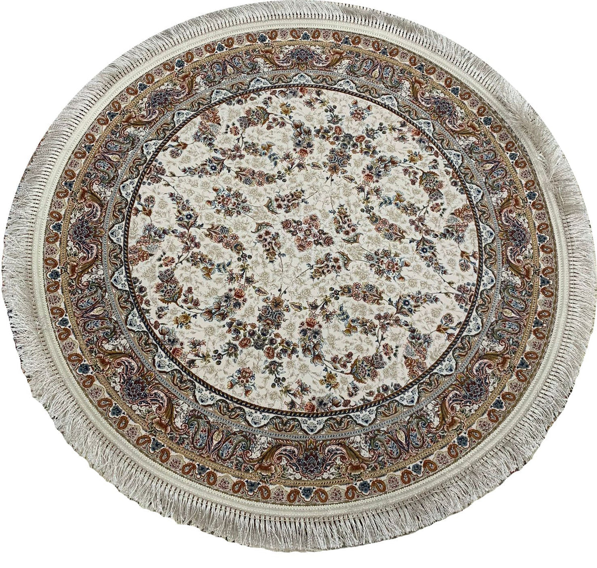 Zartosht round Persian traditional rug in cream - shop round rugs Australia