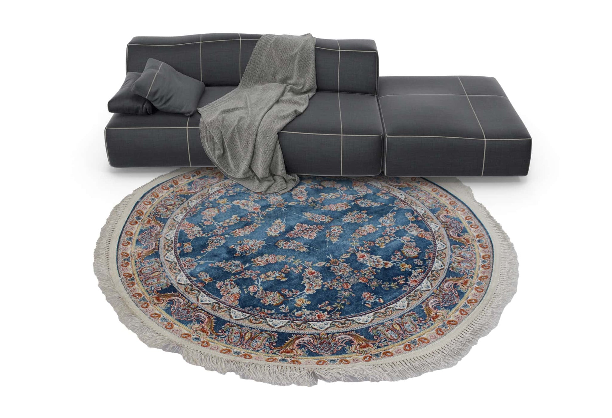Zartosht 5333 Marin Blue Round Rug - Australian Rugs