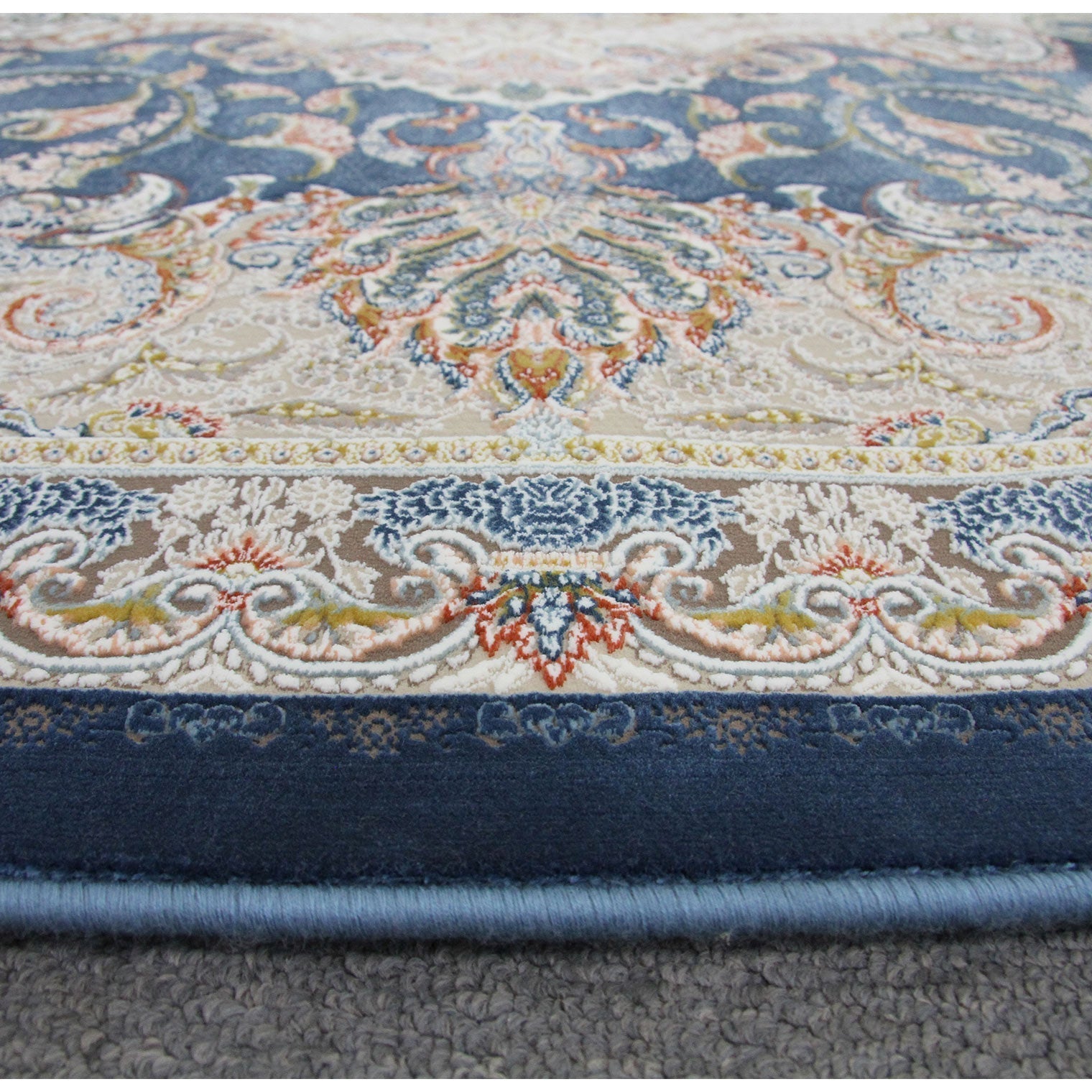 Zartosht 5500 Marin Blue Round Rug - Australian Rugs