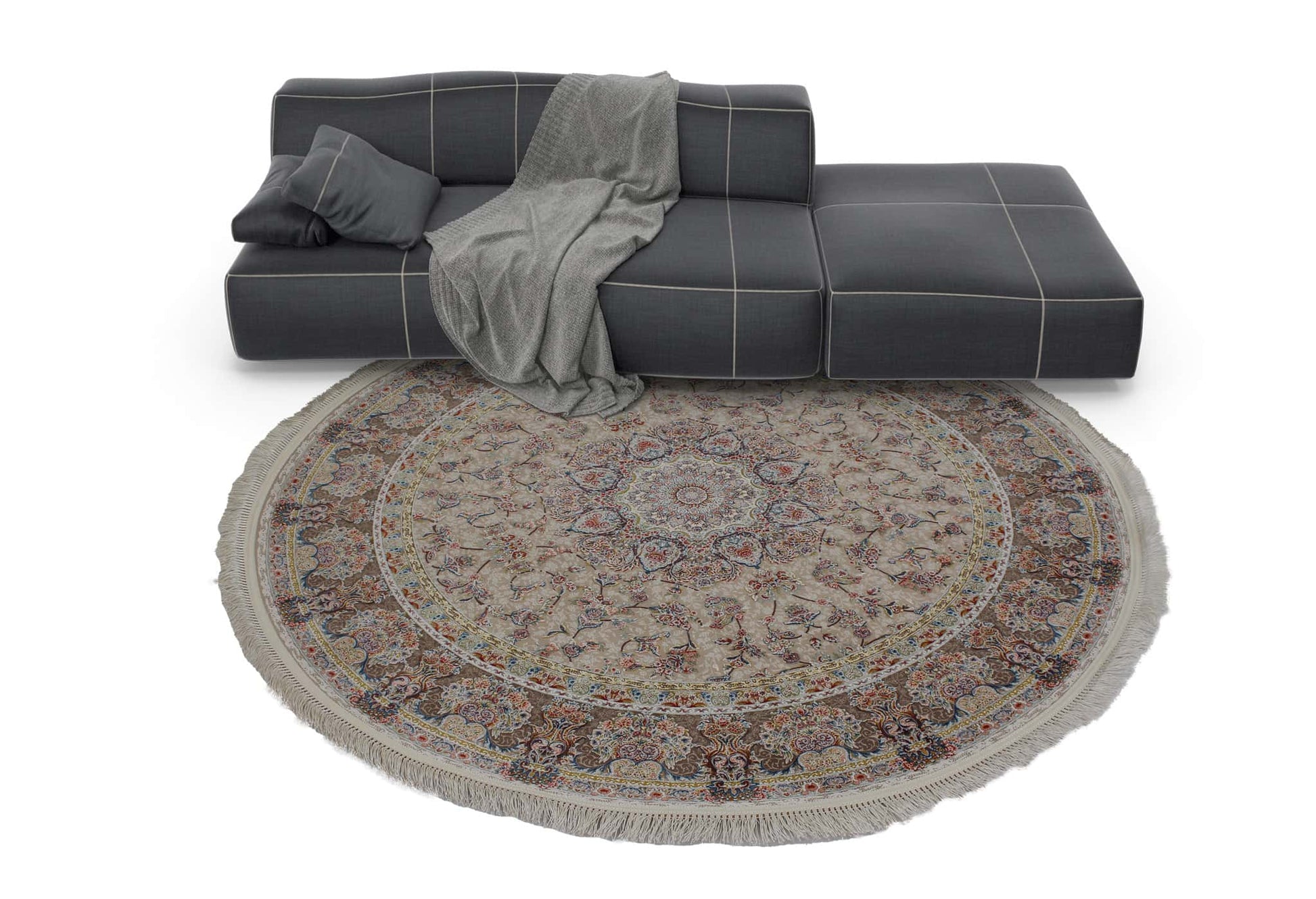 Zartosht 5858 Beige Round Rug - Australian Rugs